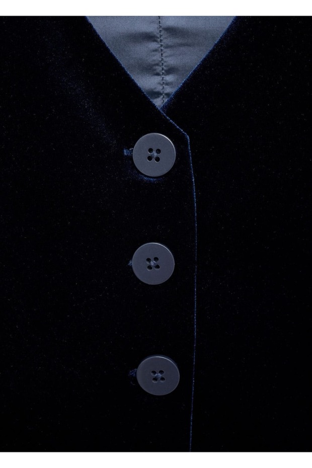 Crop kadife yelek - 7