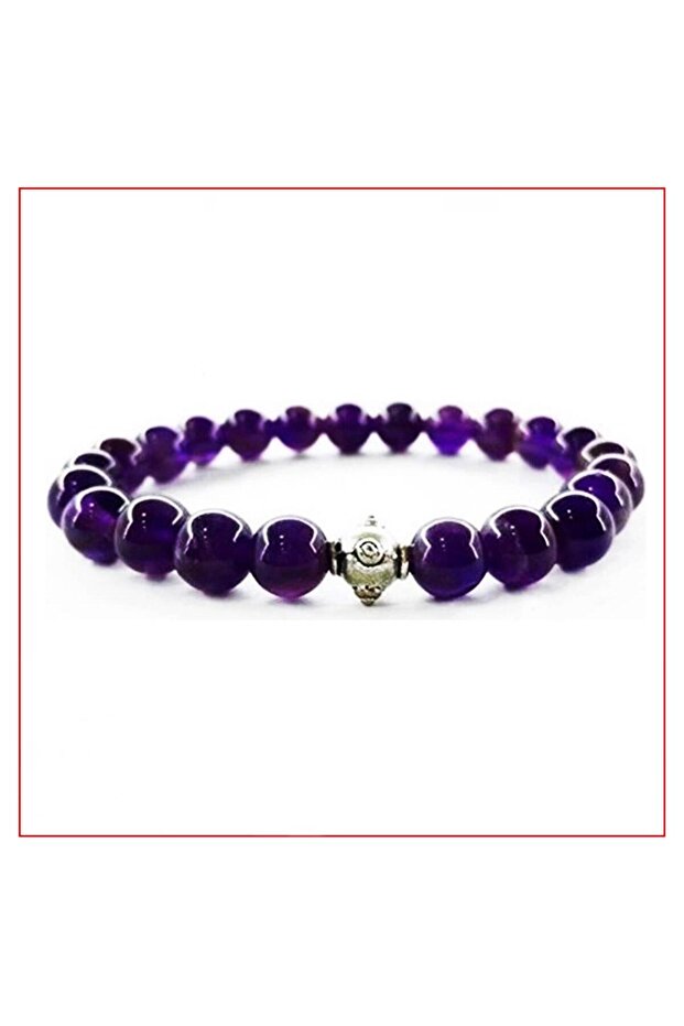Purple Quartz Natural Stone Men's Bracelet