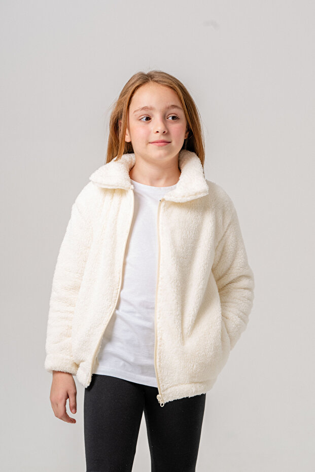 Plush Zippered Girl's Jacket