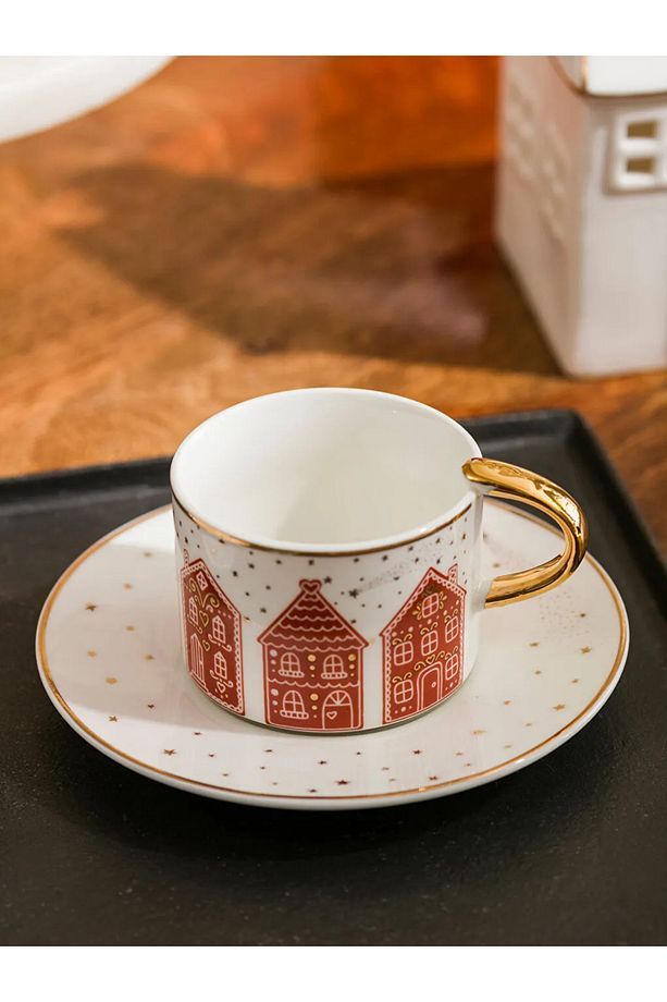 LCW HOME Sarı Yılbaşı Temalı Porselen Kahve Fincan Takımı 90 Ml - 3