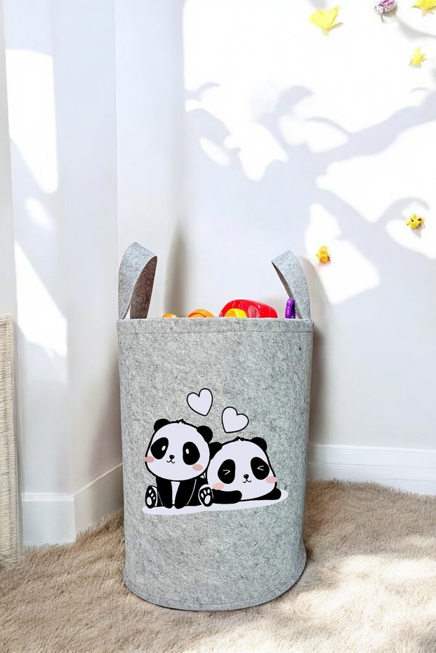 Unisex Sweet Pandas Baby Kids Room Organizer Storage Box Toy Dirty Basket 40X35Cm