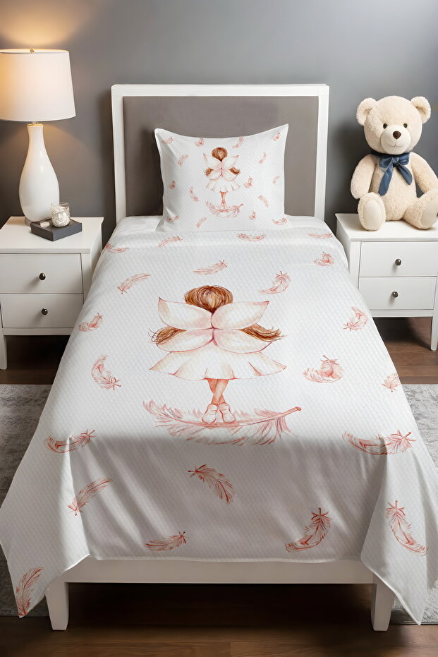 Winged Fairy Girl Patterned Single Baby Child Pique Set