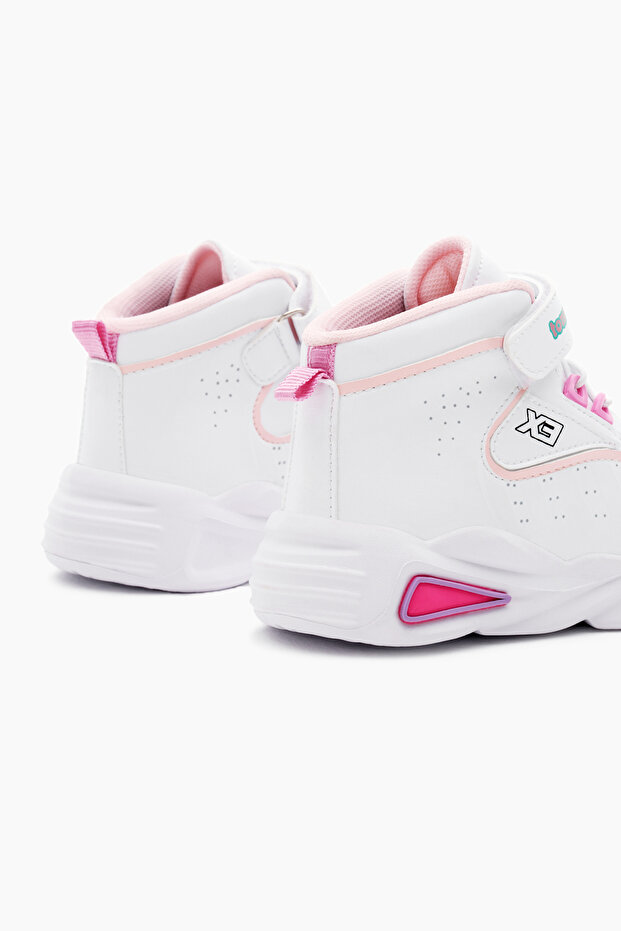 Uniszex gyerek sportcipő - fehér, fukszia, rugalmas és tépőzáras - 5
