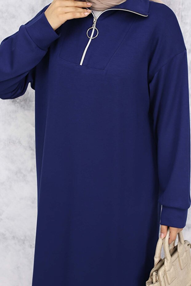 Basic Tesettür Elbise - Lacivert 2333 - 4