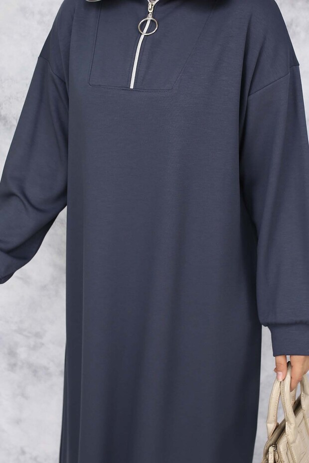 Basic Tesettür Elbise - Antrasit 2333 - 4