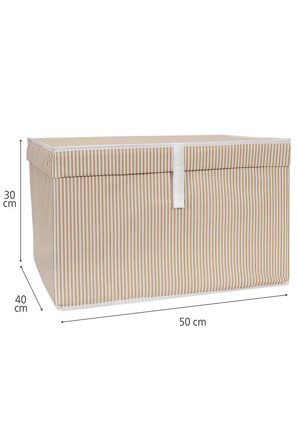 3 Adet - Kapaklı Çok Amaçlı ( Çamaşır-saklama-düzenleme Vb.) Hurç, Kutu Maxi 50x40x30 - Kahverengi - 5