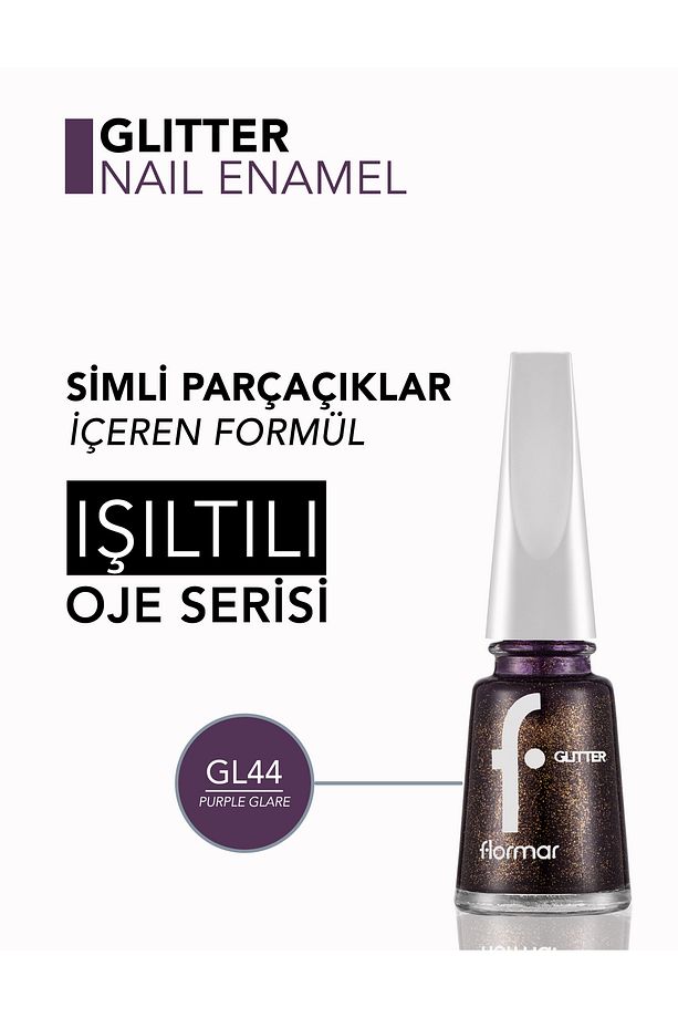 Glitter Yarı Transparan & Parlak Bitişli Simli Oje - 2
