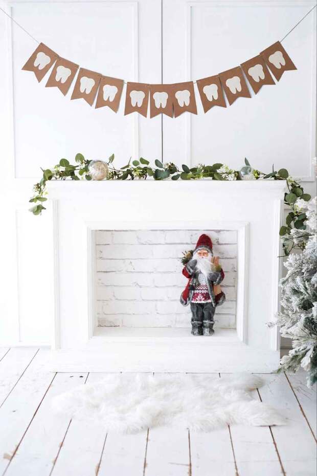 My First Tooth Came Out - Tooth Party Flag Ornament - Kraft Party Wall Ornament