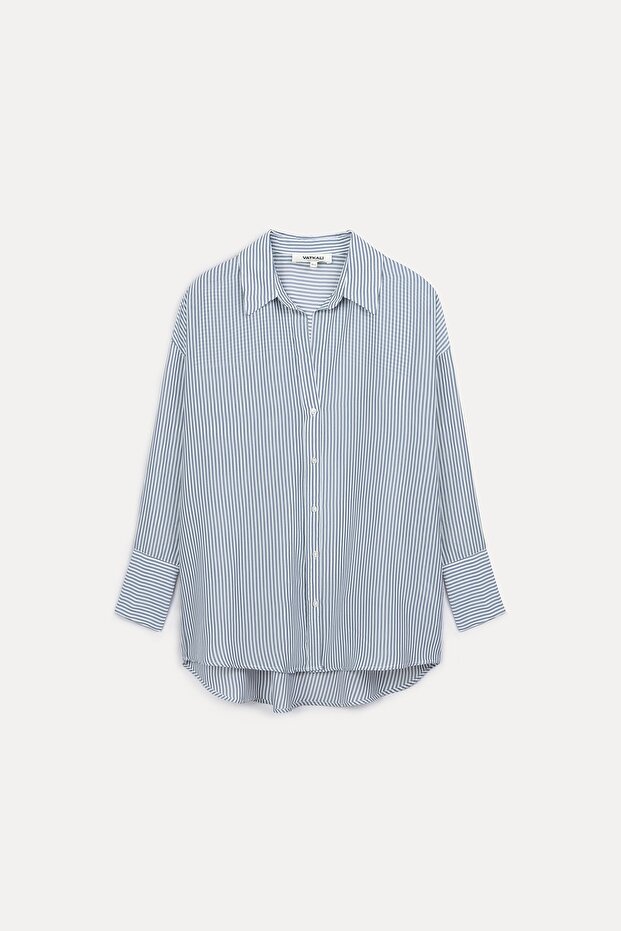 Semi see through striped shirt