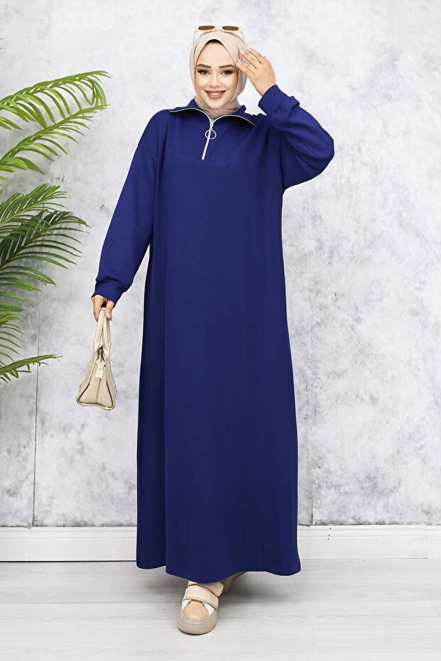 Basic Tesettür Elbise - Lacivert 2333 - 6