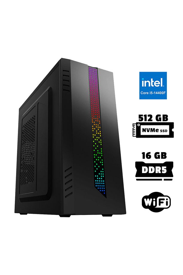 Xsr942 i5 14400F 16GB DDR5 Ram 512GB M.2 NVMe SSD 2GB GT610 Masaüstü Ofis Bilgisayarı - 1