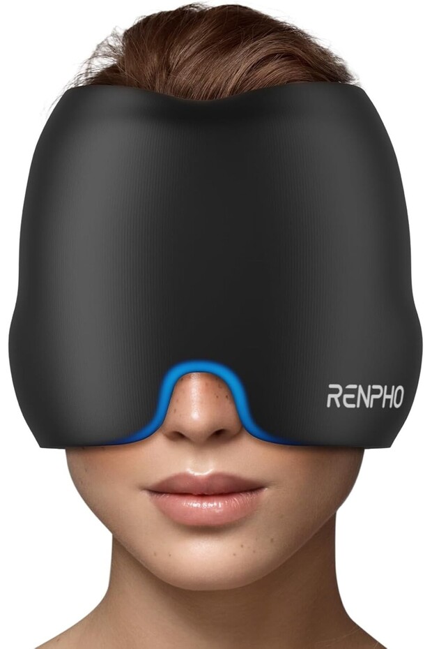 Headache Relief Hat for Ice Head Wrap Hot-Cold Therapy Eye Mask
