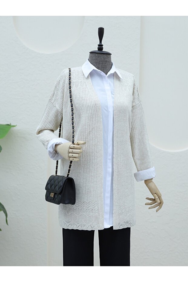 تنورة منقوشة وكارديجان مخرم - حجر - 1