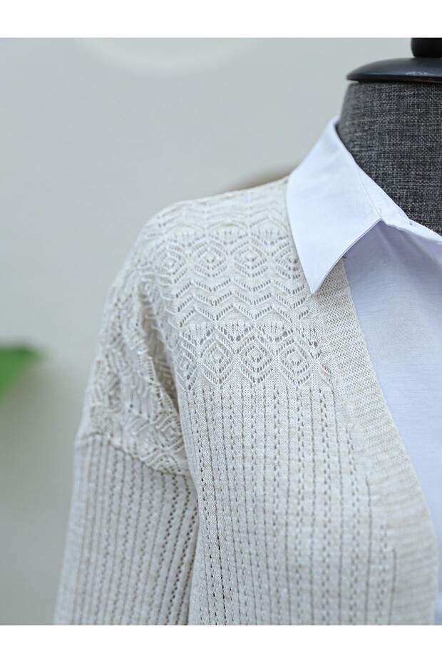 تنورة منقوشة وكارديجان مخرم - حجر - 4