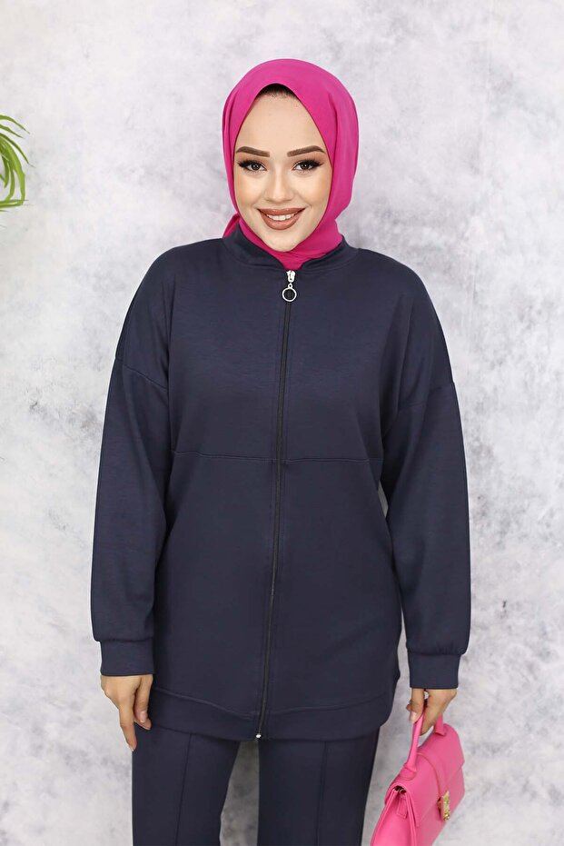 أنثراسايت 3344 - طقم بدلة مزدوج بسحاب - 2