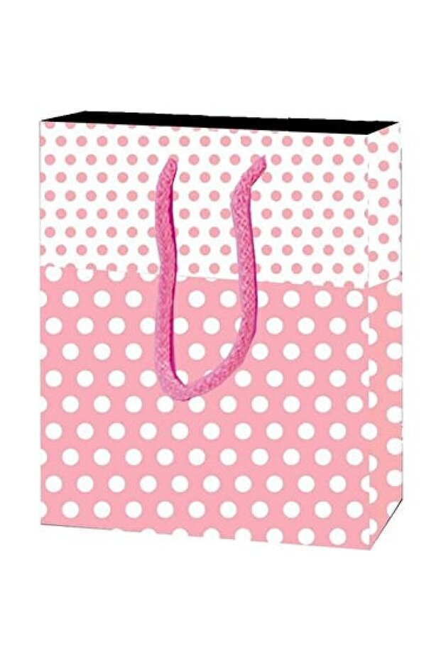 17x14  Karton Çanta Pembe Puantiyeli - 1