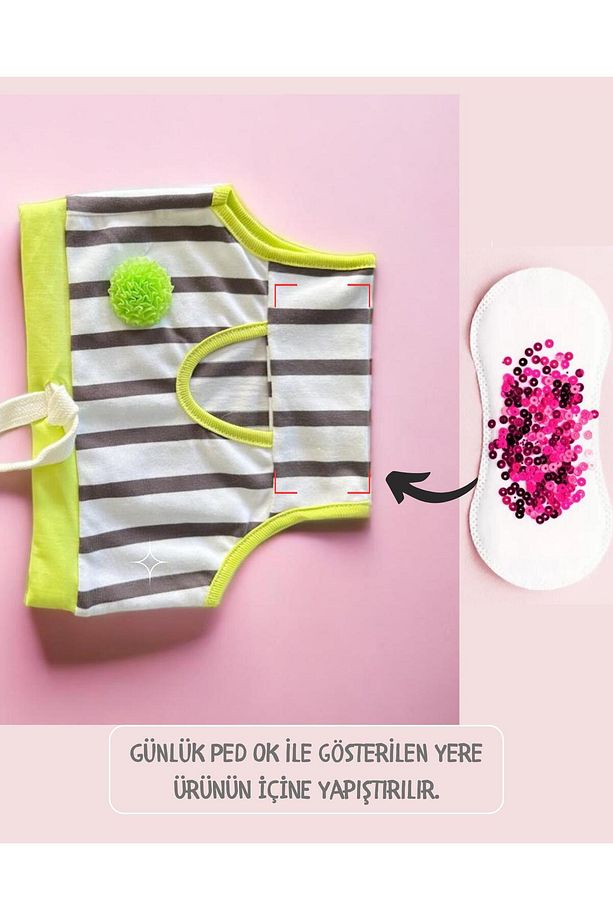 Lime Fuzz Kemique's Secret Köpek İç Çamaşırı Regl Külot Don - 5