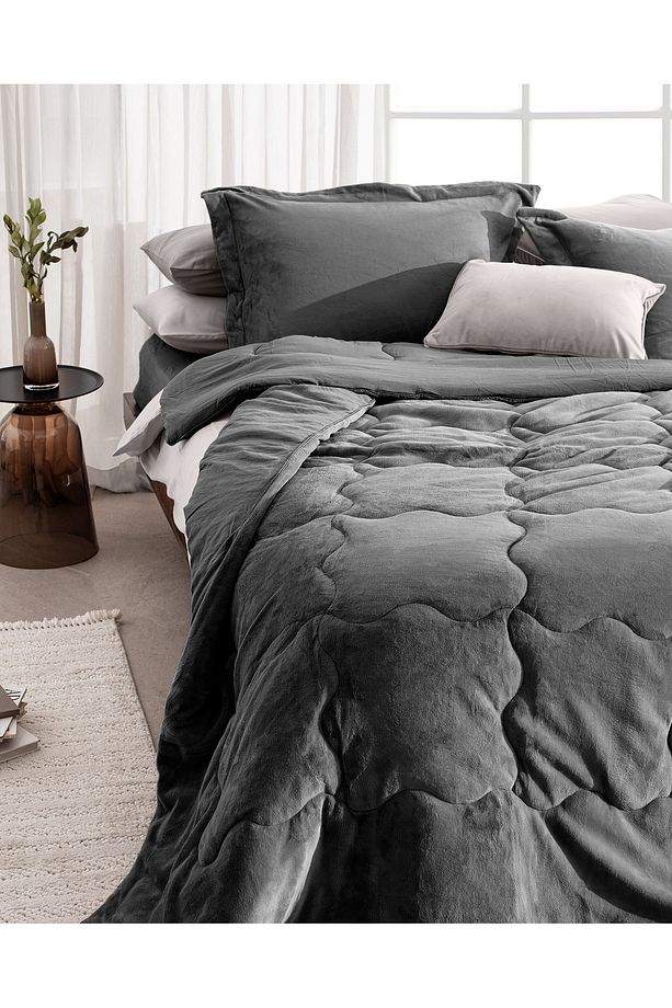 Kaira Tek Kişilik Comforter Set - Antrasit - 2