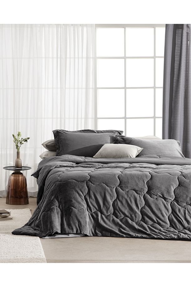 Kaira Tek Kişilik Comforter Set - Antrasit - 1