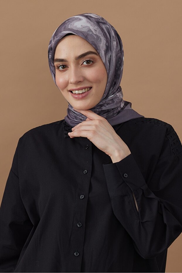 110 Cm Mermer Desen Bambu Eşarp - 3