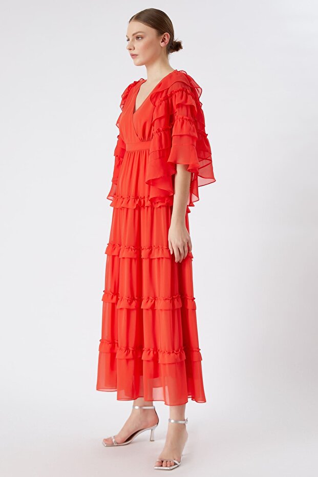 Uzun Şifon Elbise - 3