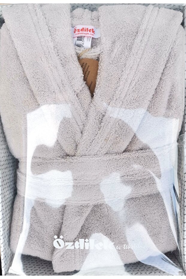 Woven Kapüşonlu Bornoz - 1