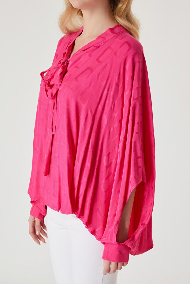 Oversize Viskon Ipek Bluz - 8