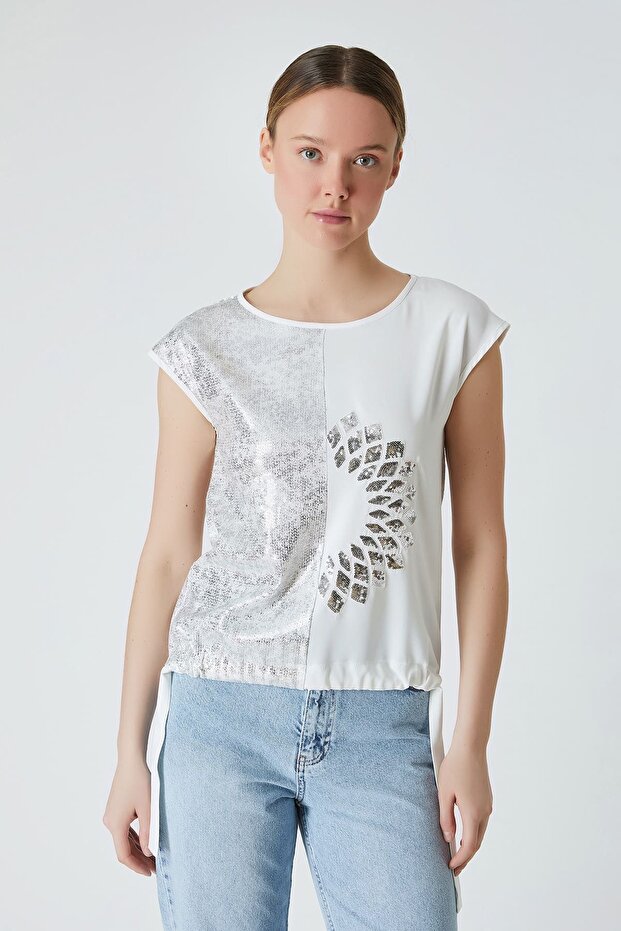 Payet nakışlı bluz - 1