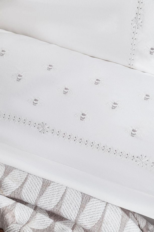 Çift Kişilik Tımeless Set Nakışlı Abeılle Gray - Yatak Ortusu - 5