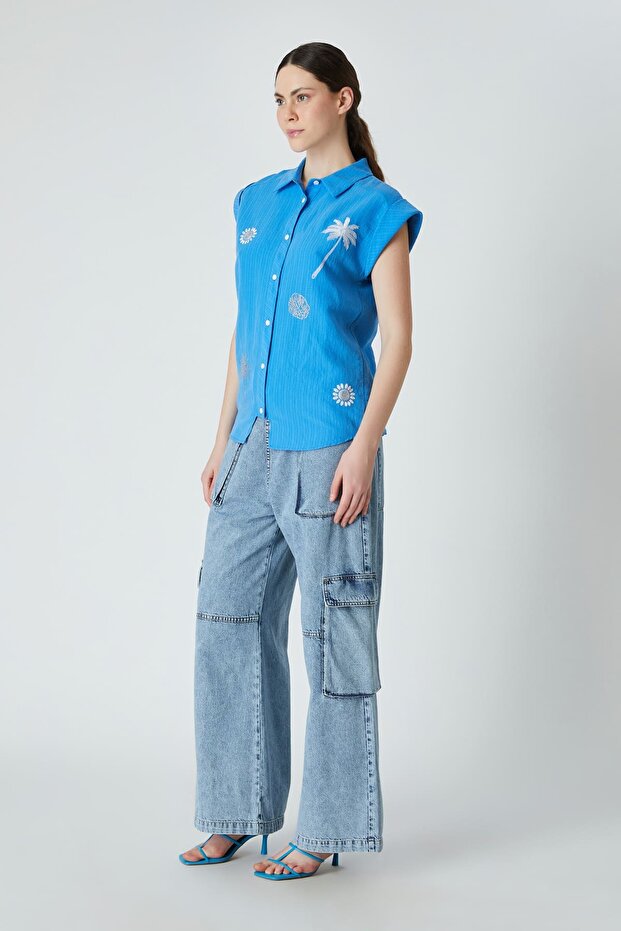 Kolsuz nakışlı gömlek - 3