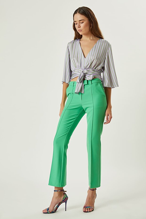 Nervür Detaylı Pantolon - 4