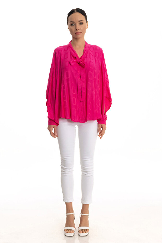 Oversize Viskon Ipek Bluz - 2