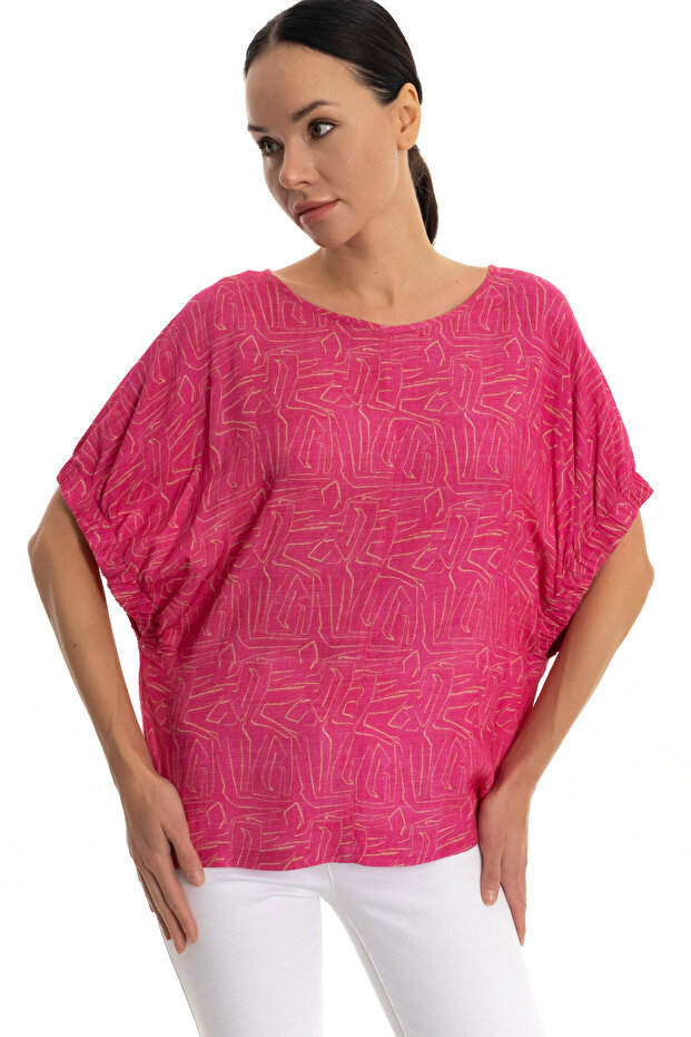 Desenli viskon bluz - 1