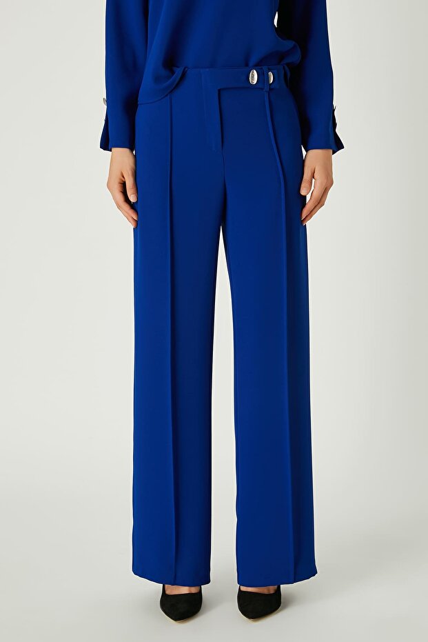 Dökümlü krep pantolon - 2