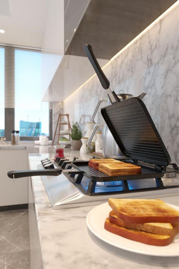 Usta Tostçu Granit Döküm Ocak Üstü El Tost Makinesi St-101 - 4