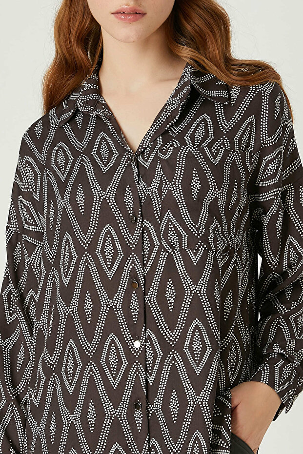 Grafik desenli gömlek - 4