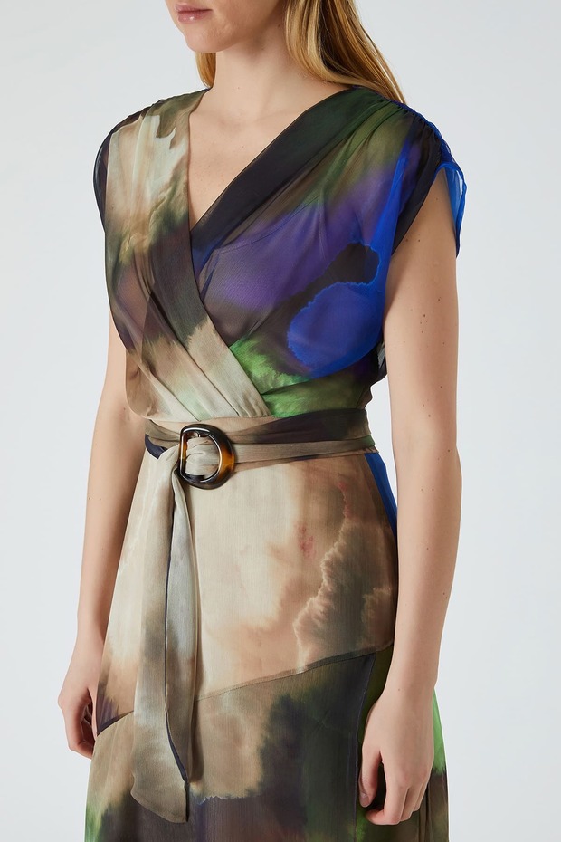 Bağlamalı brode elbise - 3