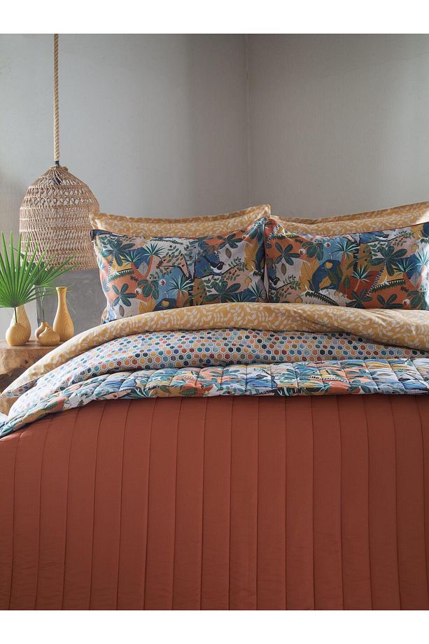 Çift Kişilik Yatak Örtüsü Nevresim Set Forest Terracotta - Yatak Ortusu - 1