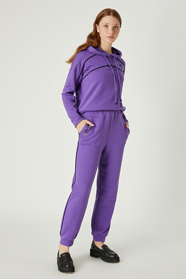 Beli lastikli örme pantolon - 6