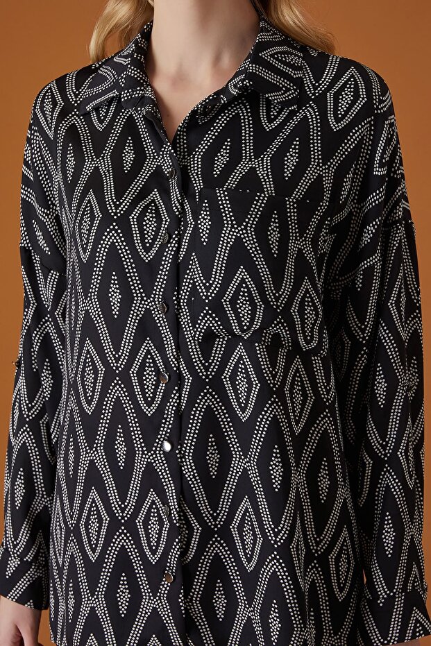 Grafik desenli gömlek - 3
