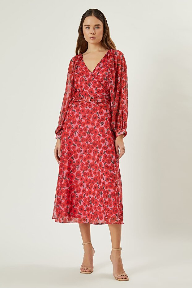 Çiçek desenli elbise - 3