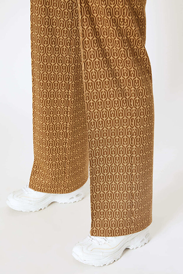 Jakar Desenli Örme Pantolon - 5