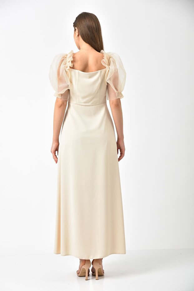 Balon Kollu Elbise - 3