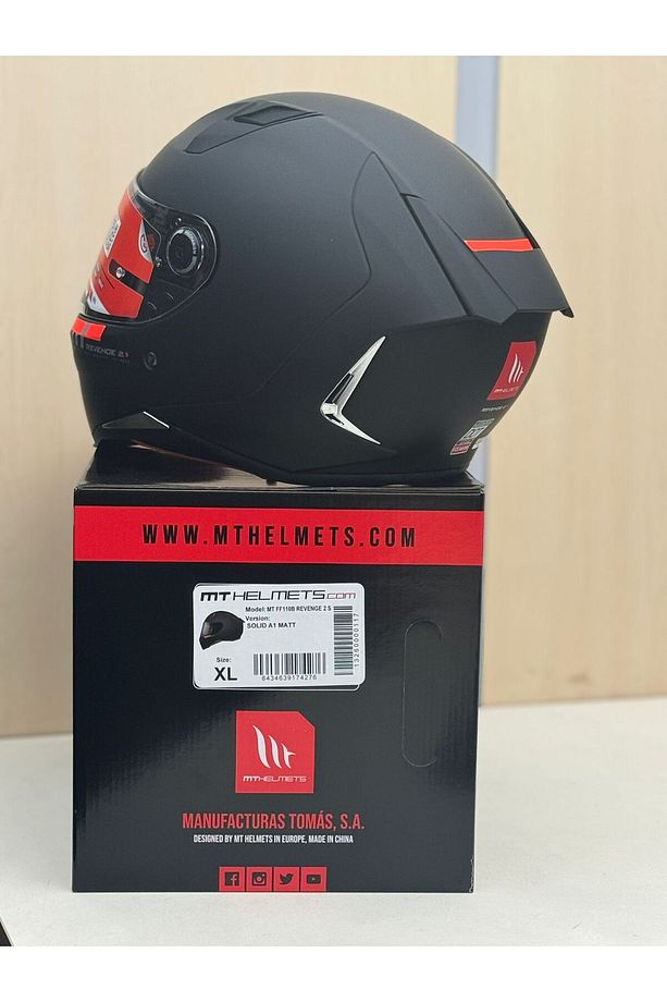 mt Kask mt Revenge 2 A1 Matt Black Şeffaf Vizörlü - 8