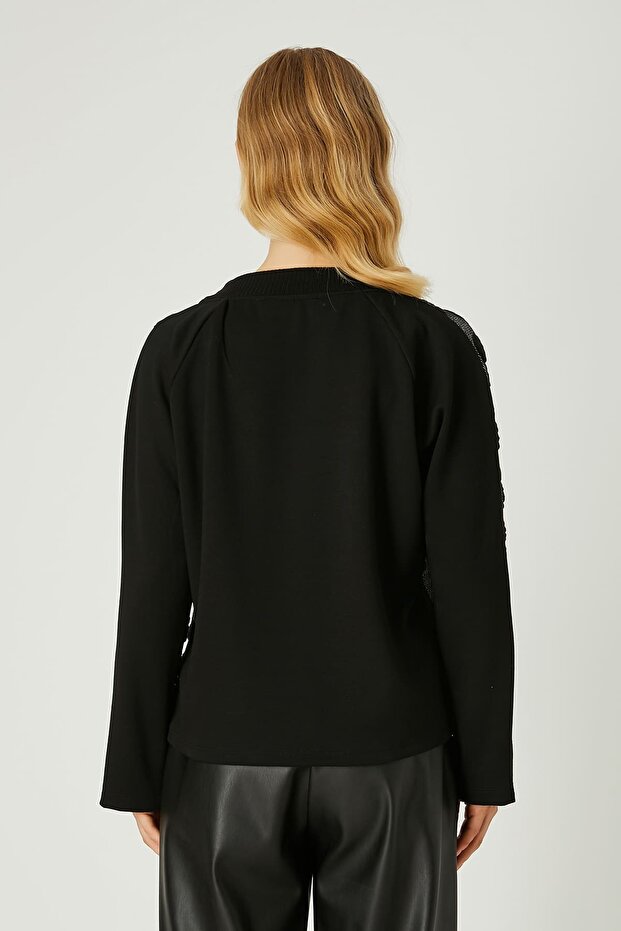 Puan jakarlı örme bluz - 3