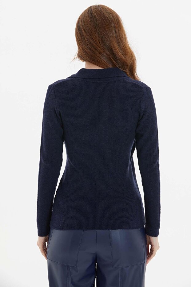 Kruvaze Bluz LACIVERT - 5