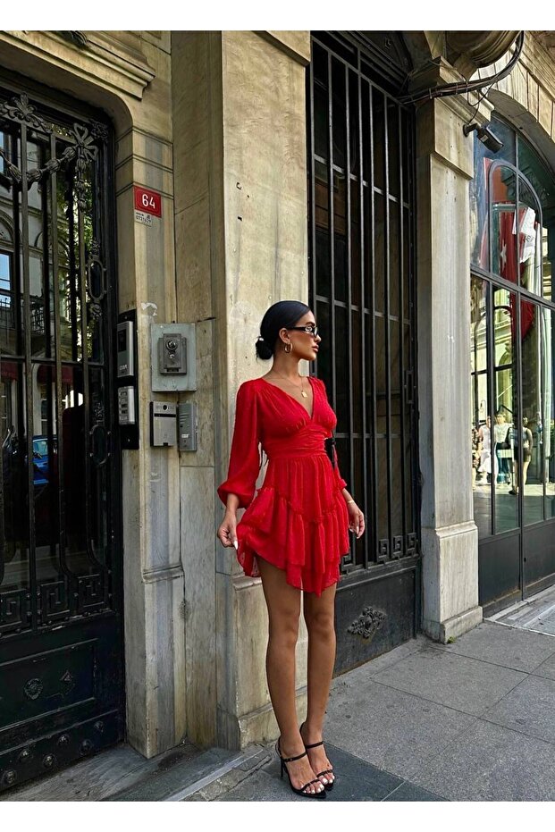 Ponpon Tül Detaylı Elbise - 5