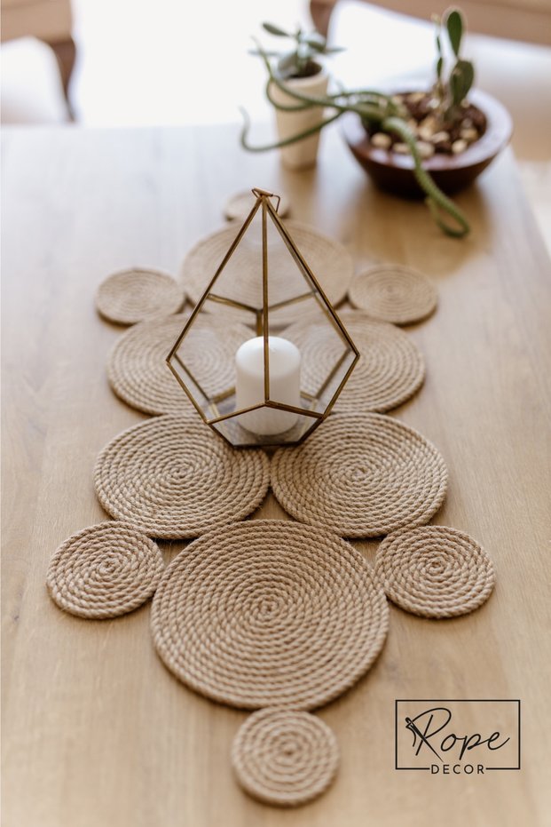 85x35cm Wicker Jute Living Room Kitchen Engagement Wedding Decorative Handmade Table Cloth Runner / American Service