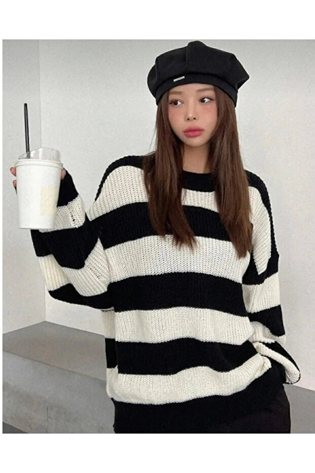 Kadın Oversize Triko Kazak - 2