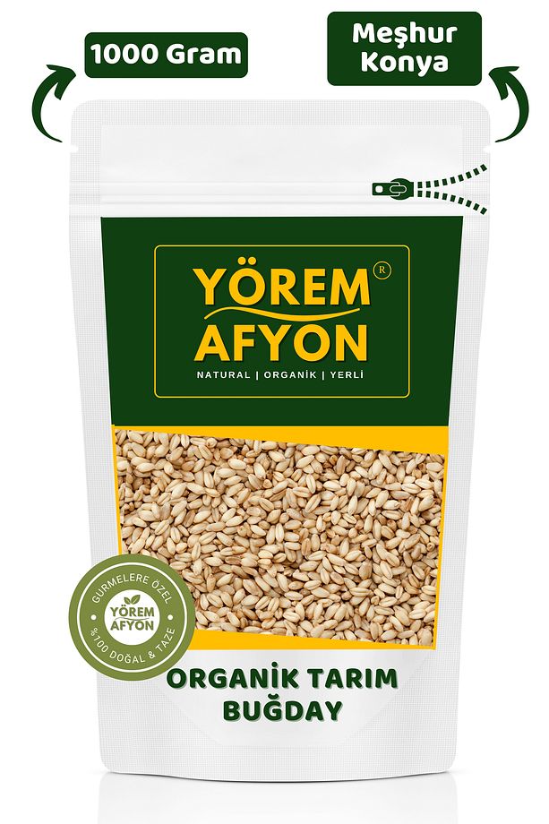 Yörem Afyon Meşhur Konya Yeni Mahsul Organik Tarım Buğday, Emmer | 1000gr. - 1